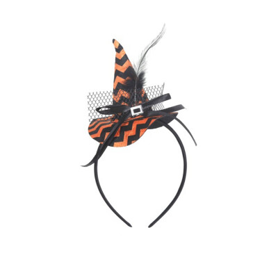 

New Hot Feather Mini Pointy Witch Hat Hairband Headpiece Children Halloween Party Costume Accessories Cosplay Headwear Accessories