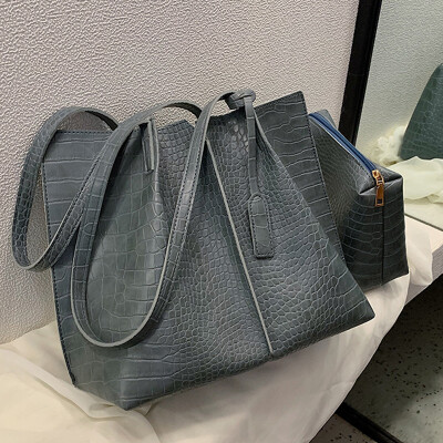 

Female 2019 new Korean version of simple handbag shoulder large fashion texture shopping bag mother bag