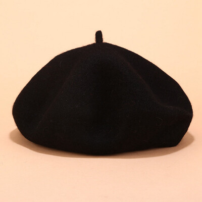 

Tailored Fashion Women Stretch Beret Hat Retro wool Pure Color Head Scarf Wrap Hat Cap