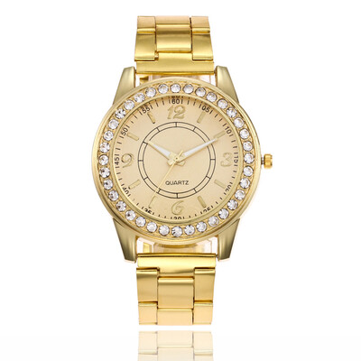

New alloy steel belt watch with diamonds for men&women models with the same quartz watch factory direct supply