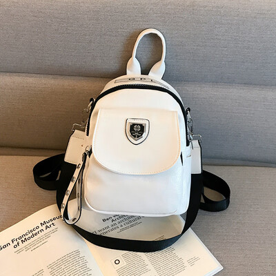 

Double shoulder bag female bag new Korean version fashion rivet schoolbag leisure soft skin lady small backpack single shoulde