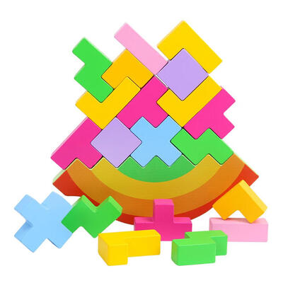 

Baby Wooden Tetris Stacking Toy Kids Children Jigsaw Puzzle Educational Toy