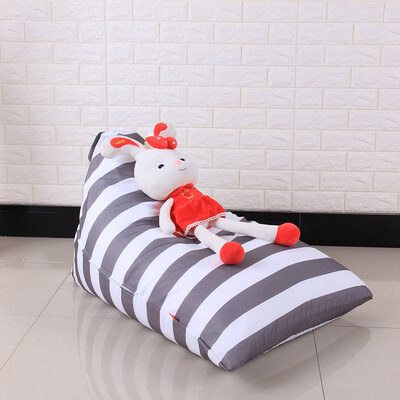 

Kids Stuffed Animal Plush Toy Storage Bean Bag Soft Pouch Stripe Fabric Chair