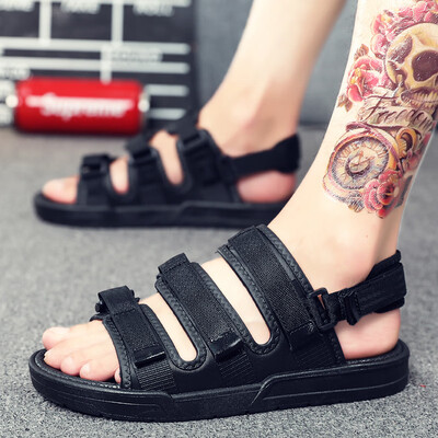 

Black mens sandal new style summer Korean sports casual breathable beach shoes men&Vietnam drive