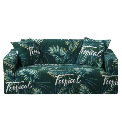

Green Leaves Elastic Tight Wrap Slipcovers All-Inclusive Sofa Couch Cover