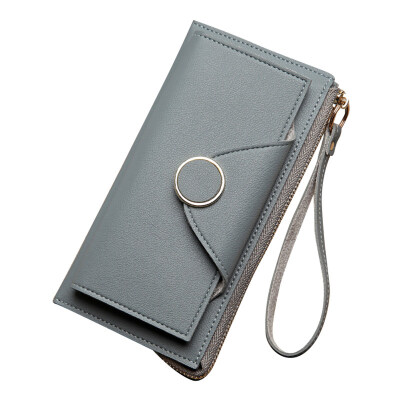 

Fashion Bifold Women Long Wallet Zipper Purse Card Holder Hand Strap Clutch