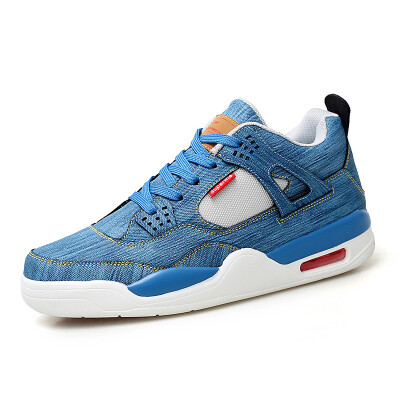 

Trend shock absorption basketball shoes denim couple models increase shoes womens fashion mens sports shoes