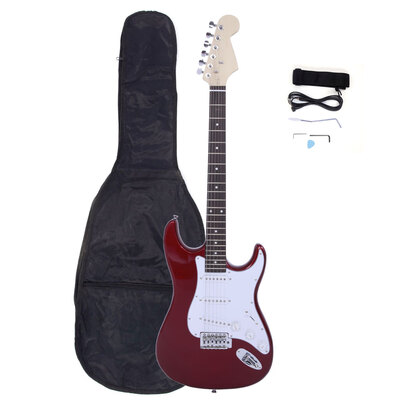 

Ktaxon 39" Beginner Rosewood Fingerboard Electric Guitar Gig Bag Cable Strap Picks