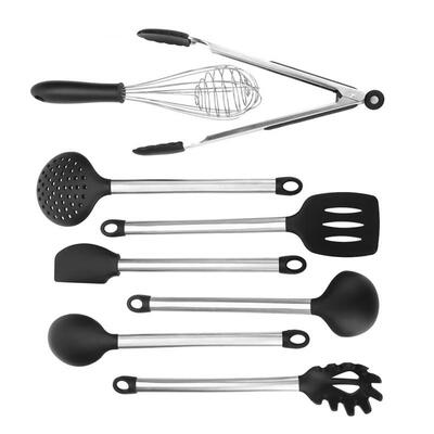 

Greensen 8PcsSet Silicone Kitchen Utensil Home Restaurant Cooking Tools with Stainless Steel Handle