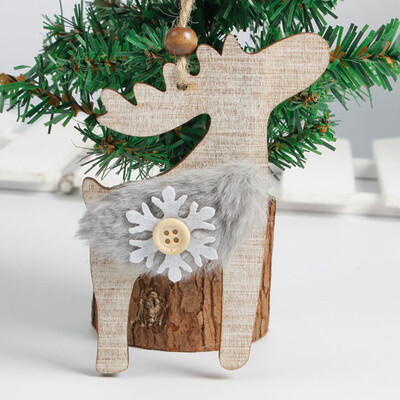 

〖Follure〗Snowflake Wood Embellishments Rustic Christmas Tree Hanging Ornament Decor
