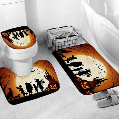 

〖Follure〗Halloween festival 3pcs Non-Slip Bath Mat Bathroom Kitchen Carpet Doormats Decor