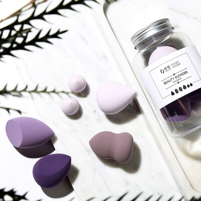 

Jiahao Aurora Purple Series Beauty Egg Set Wet&Dry Sponge Eggs Meet Water&Big&Delicate Do Not Eat Pink Makeup Eggs 6 Pack TR151