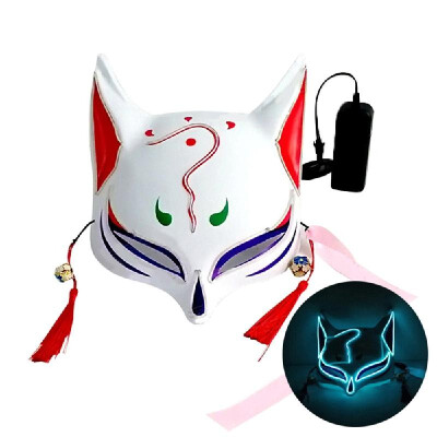 

10 Color Fox Half Face Mask Neon Lights Halloween Party Led Lampshade Dark Glowing Cosplay Mask Party Costume Mask