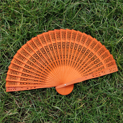 

〖Follure〗Wedding Hand Fragrant Party Carved Bamboo Folding Fan Chinese Style Wooden