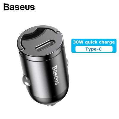 

Baseus Mini 30W Quick Charge Car Charger with USB30 or Type-C Port 12V24V PD 30 aviation alloy car charger