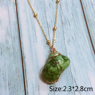 

Fashion 1PC Conch Cowrie Shell Pendant Choker Necklace for Women Gold Color Chain Choker Necklace Beach Coin Long Collier