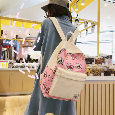 

Insfeng schoolbag female Korean version senior high school students Harajuku canvas junior high school girls Mori Department Shoul