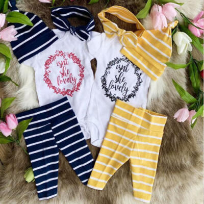 

US Newborn Infant Kids Baby Boy Girl Clothes Tops Romper Pants Autumn Outfit Set