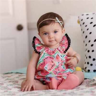 

Watermelon Baby Girls Kids Sleeveless Rompers Bodysuit Jumpsuit Outfits Sunsuit Summer Clothes