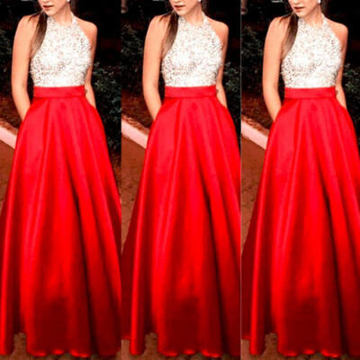 

Women Formal Wedding Bridesmaid Evening Party Ball Prom Gown Long Cocktail Dress