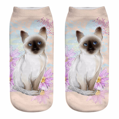 

2018 New HOT 3D Printing Women Socks Brand Sock Fashion Unisex Christmas Socks Cat Meias Female Funny Low Ankle Femme Sock Sale