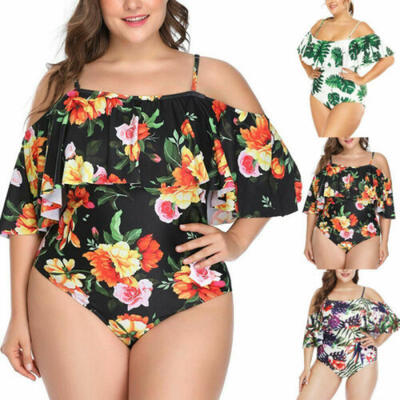 

Sexy Women One-Piece Push Up Bikini Floral Swimsuit Bathing Swimwear Plus Size