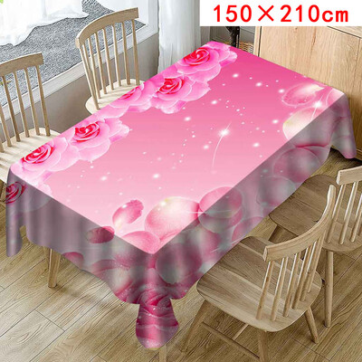 

Toponeto Valentines Tablecloth Print Rectangle Table Cover Holiday Party Home Decor