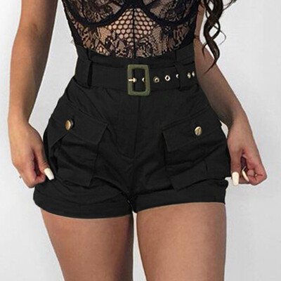 

Tailored Women Girls Summer Pockets Wide-leg Shorts Dungarees Overalls With Belt