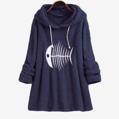 

Women Tops Pullover Sweatshirt Hooded Long Sleeve Sweater Casual Plush Hoodie