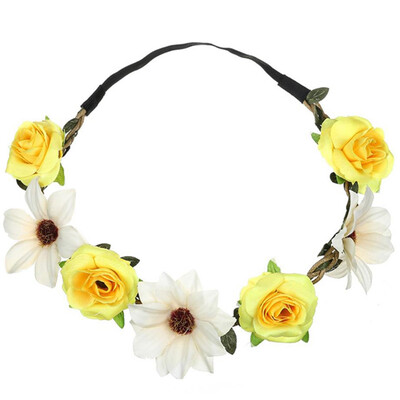 

Women Girl Flower Garland Headband Beauty Hair Accessories Flower Head wear New