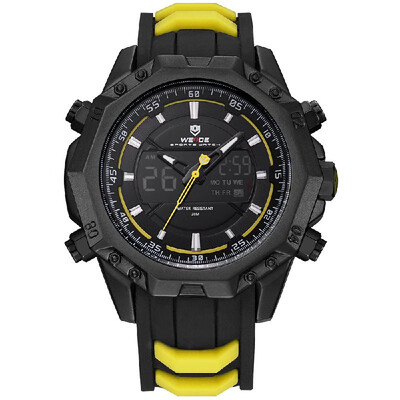 

WEIDE WH6406 Quartz Digital Electronic Watch Dual Time Alarm Week Second Minute Hour Display 3ATM Waterproof Timer Business Men Fa