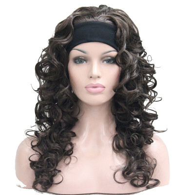 

StrongBeauty Mix Long 34 Women Wigs Hairpiece Curly with Adjust Black Headband Synthetic Hair COLOUR CHOICES