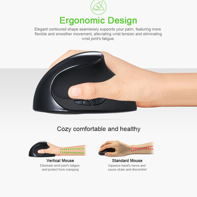 

Optical Vertical Mouse Ergonomic Wireless Mouse Rechargeable Mice Built-in Battery with DPI Switch for PC LaptopWhite