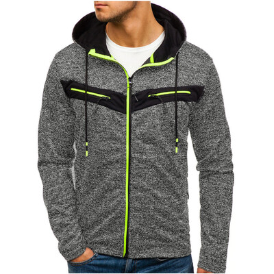 

Toponeto Mens Autumn Winter Zipper Sportswear Patchwork Pullover Long Sleeve Blouse