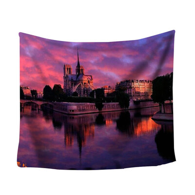 

Toponeto Colorful Print Tapestry Art Room Notre Dame Wall Hanging Tapestry Art Nature