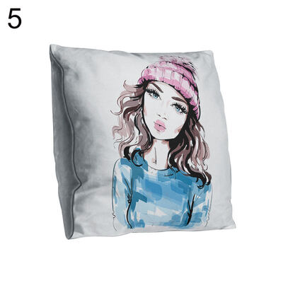 

Double-sided Printing Fashion Girl Pillow Case Cushion Cover Sofa Bed Car Decor