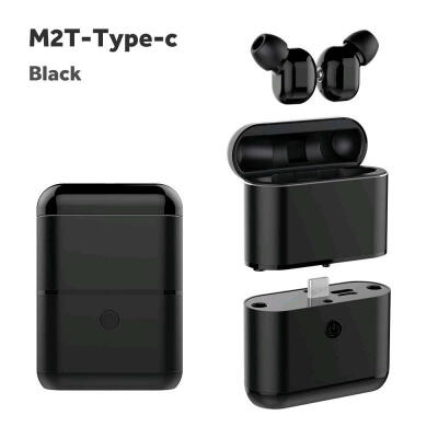 

M2T-Type-C Bluetooth 50 Wireless Earphones Noise Canceling Earbuds With Mic Charging Case Emergency Power Bank