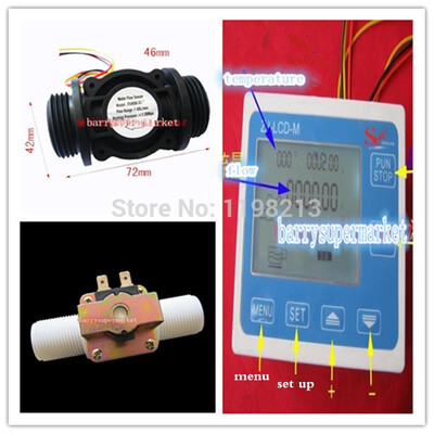 

G1" Water Flow Meter Sensor Counter Indicator Controller LCD Display FS400A Flow Sensor Meter Solenoid Valve Gauge DN25