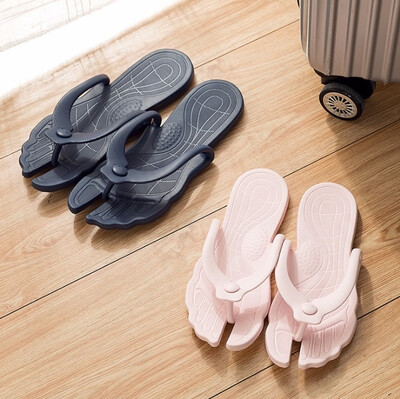 

Travel folding plastic rubber flip flops indoor&outdoor non-slip beach slippers men&women home portable slippers