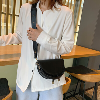 

Xiaock Qixi Limited Baggage Girls Fashion Single Shoulder Semi-circle Saddle Bag Baitie Leisure Slant Bag