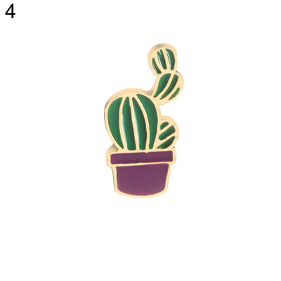 

Creative Aloe Cactus Potted Plant Enamel Brooch Pin Women Clothes Jewelry Gift