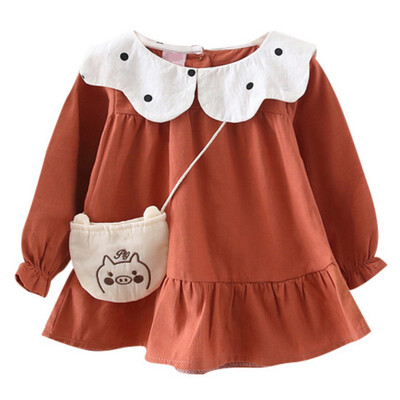 

New Cute Autumn Casual Baby Girls Long Sleeve Polka Dot Print Dress Kids Sundress