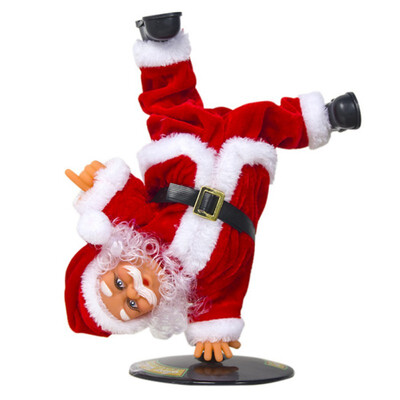 

Christmas Santa Claus Doll Ornaments Toy Electric Ornaments Inverted Hip-Hop Santa Claus Funny Street Dance Children Christmas