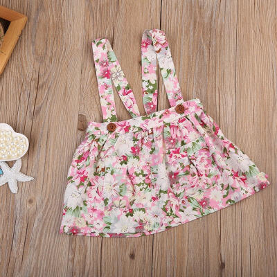 

2018 Newborn Kid Baby Girl Floral Clothes Party Princess Bib Strap Tutu Skirt Dress