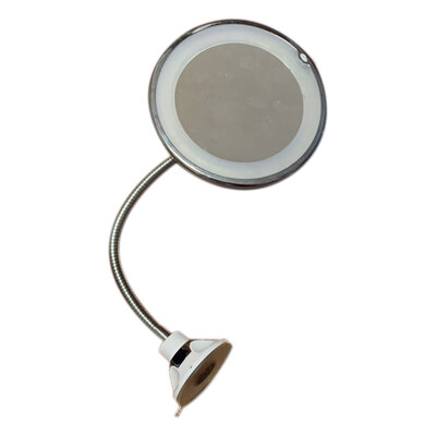 

360 Degree Rotation 5x10x Magnifying Makeup Mirror LED Light Suction Cup Bathroom Bendable Flexible Mirror