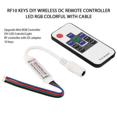 

Mini 10 Key IR Remote Wireless Controller For 3528 5050 RGB LED Strip Light
