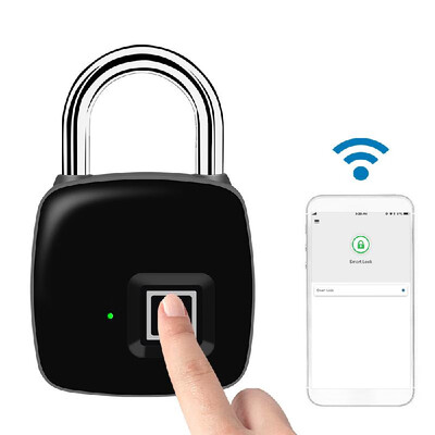 

BT Fingerprint Padlock USB Rechargeable Smart Keyless Fingerprint Lock IP54 Waterproof Fingerprint Unlock APP Unlock 40 Sets Finge