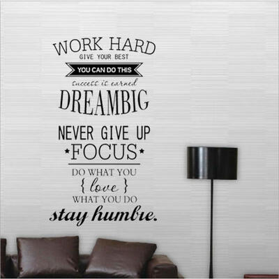 

Wall Quotes decals Removable stickers decors Vinyl Work Hard Dream Big DIY