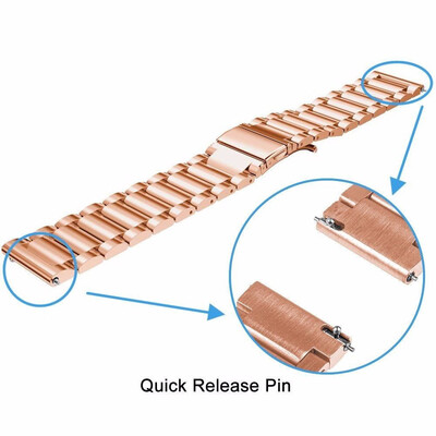 

〖Follure〗Stainless Steel Bracelet Watch Band Strap For Pebble Time SmartWatch BK