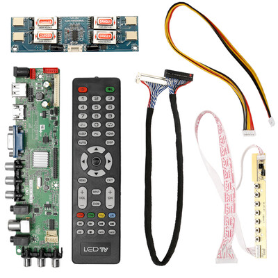 

DTV3663-AS V20 Digital TV Board DVB-T2 Universal LCD LED TV Controller Driver Board with Cable Inverter